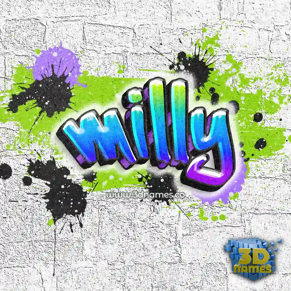 milly in Graffiti Grunge style - 3D name wallpaper