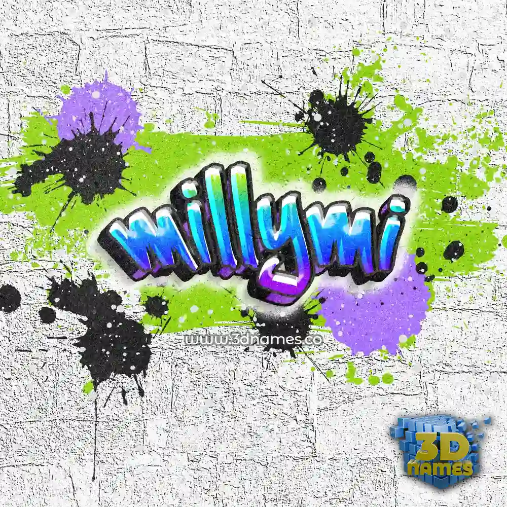 millymi in Graffiti Grunge style - 3D name wallpaper