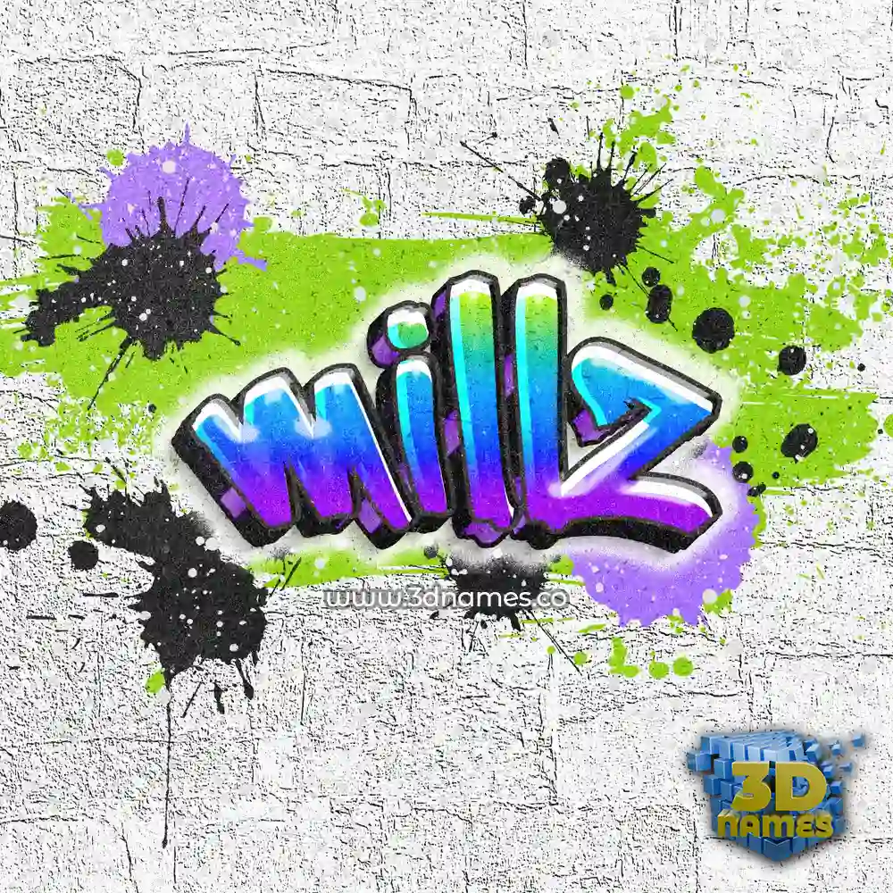 millz in Graffiti Grunge style - 3D name wallpaper