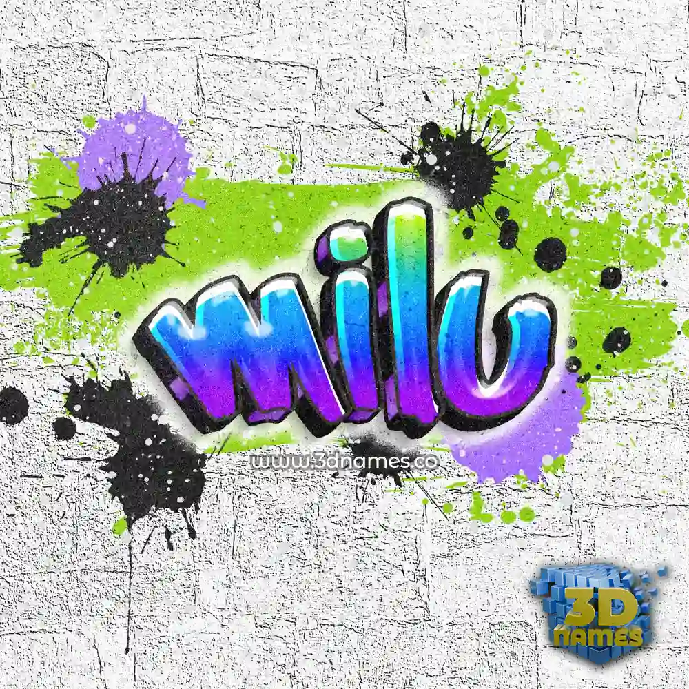 milu in Graffiti Grunge style - 3D name wallpaper