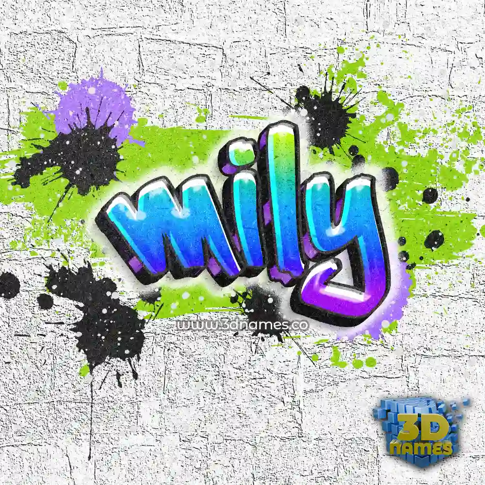 mily in Graffiti Grunge style - 3D name wallpaper