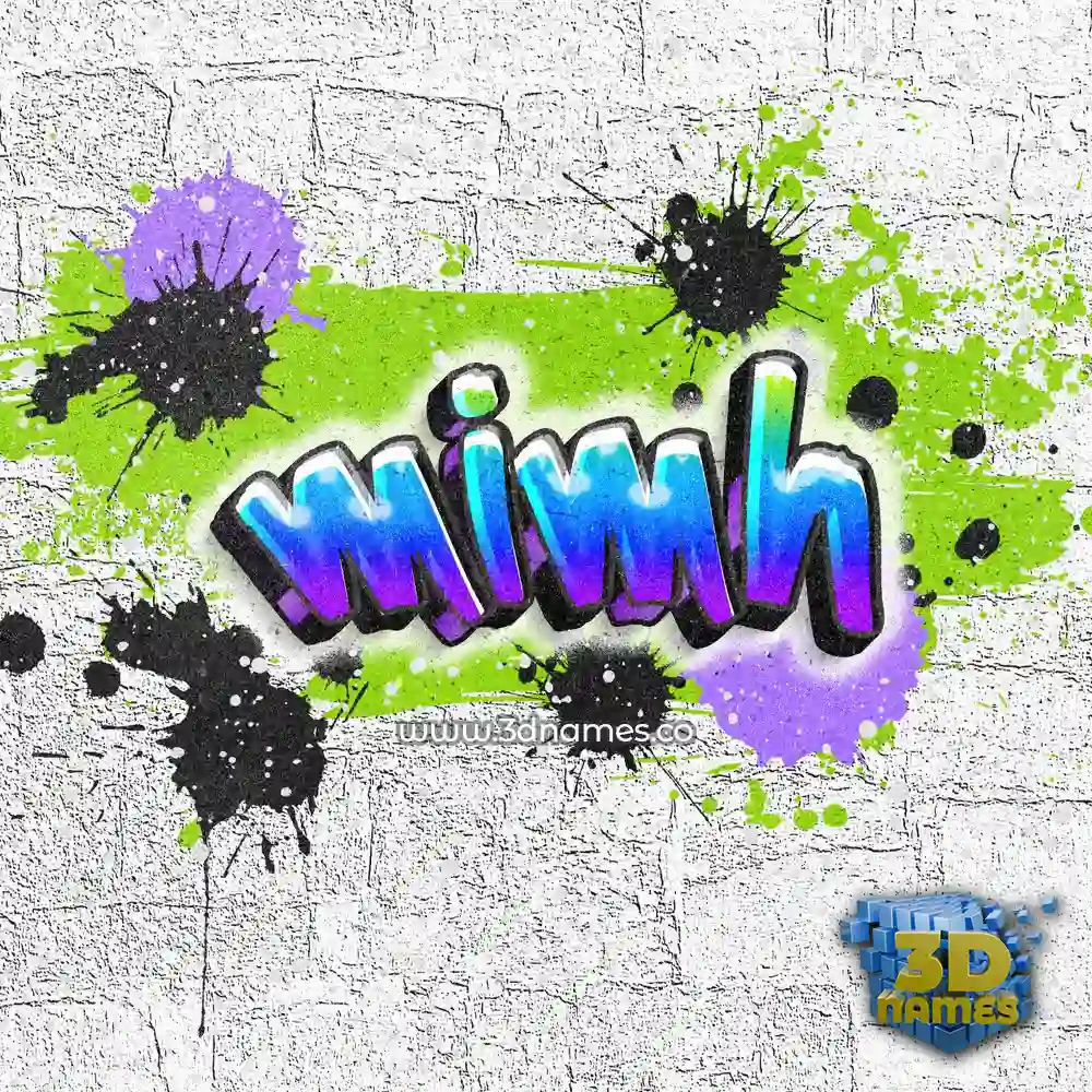 mimh in Graffiti Grunge style - 3D name wallpaper