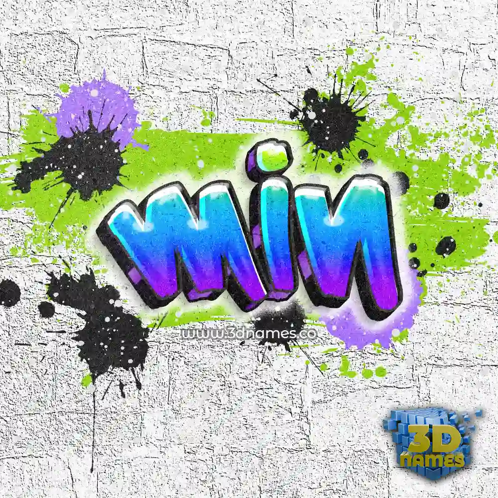 min in Graffiti Grunge style - 3D name wallpaper