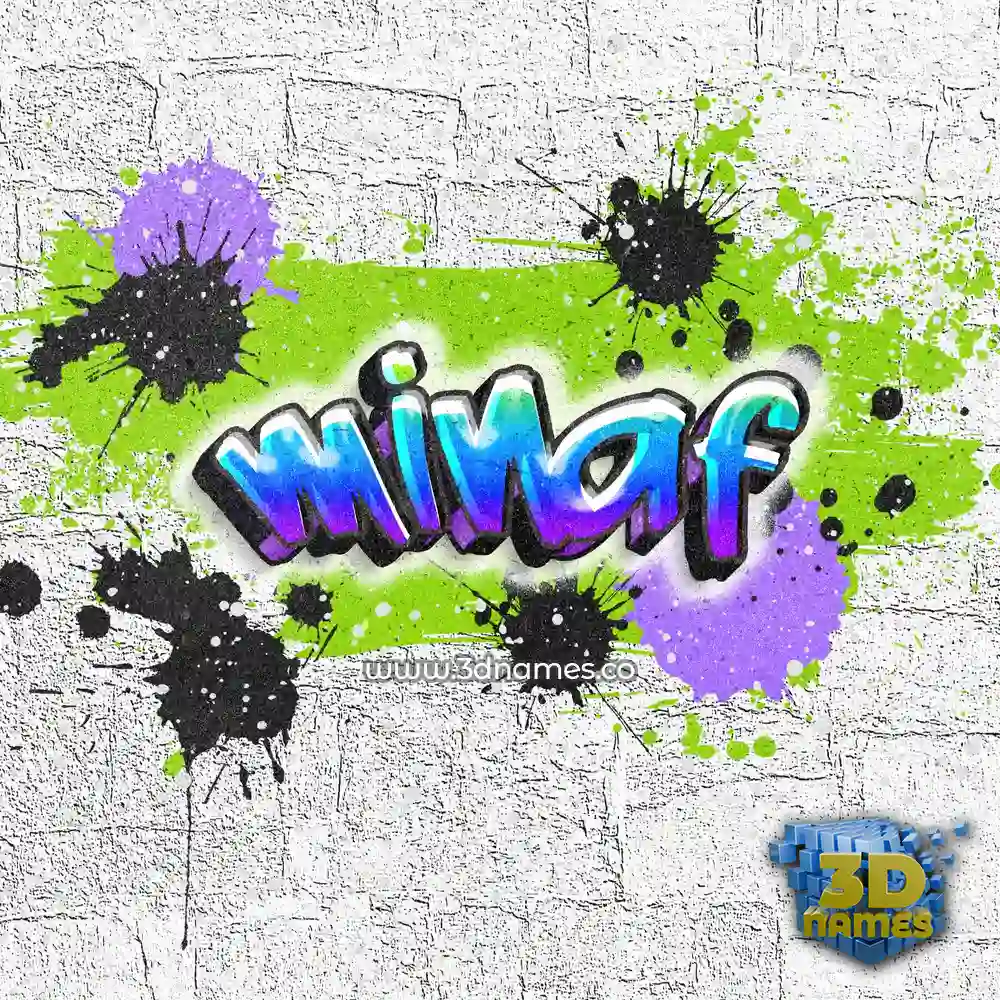 minaf in Graffiti Grunge style - 3D name wallpaper
