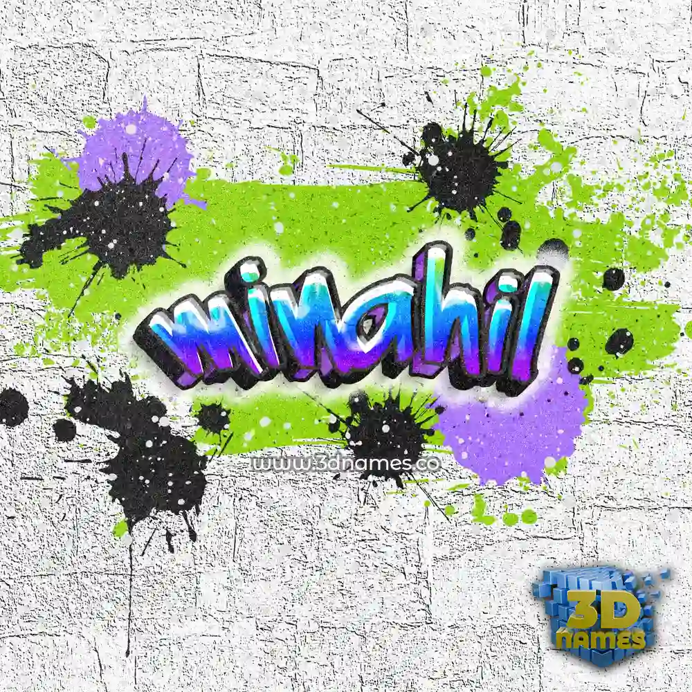 minahil in Graffiti Grunge style - 3D name wallpaper