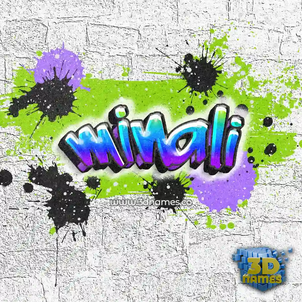 minali in Graffiti Grunge style - 3D name wallpaper