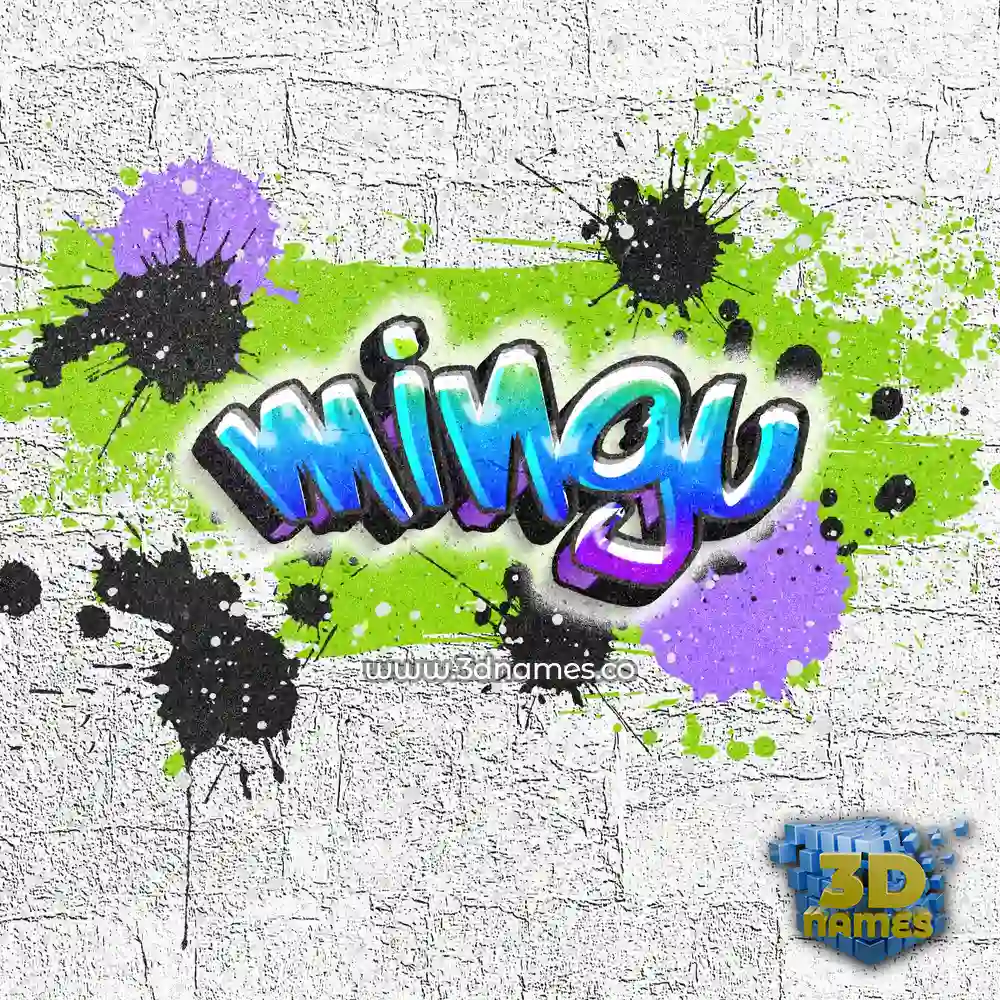 mingu in Graffiti Grunge style - 3D name wallpaper