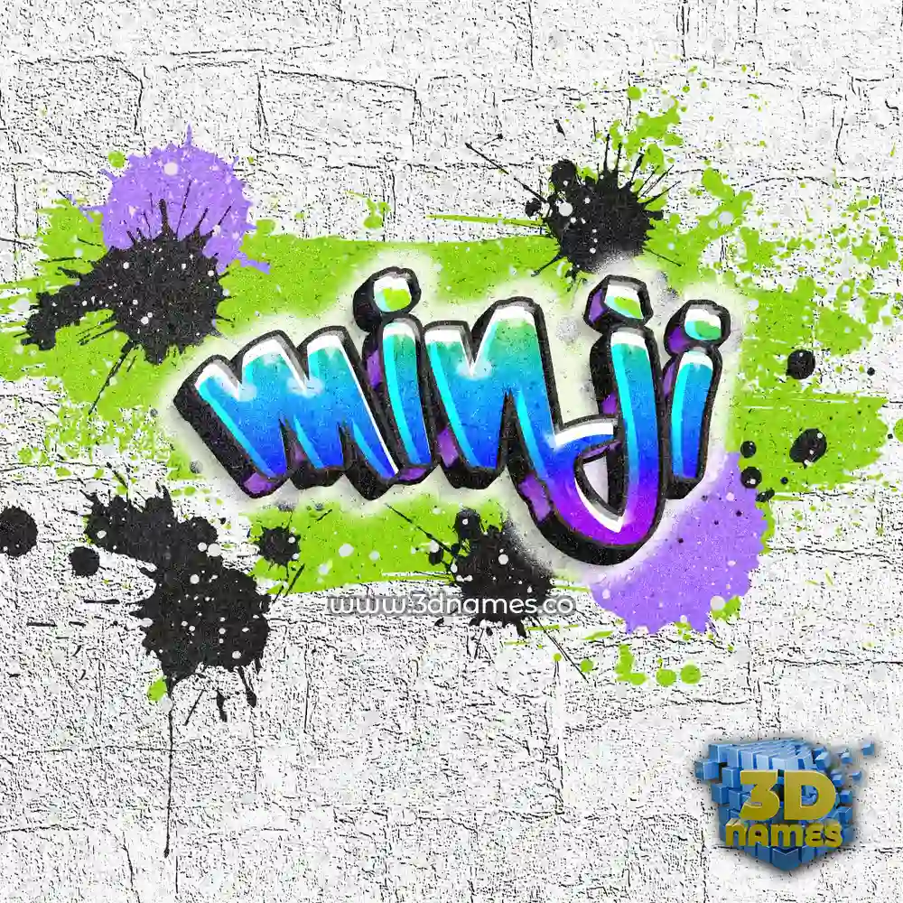 minji in Graffiti Grunge style - 3D name wallpaper