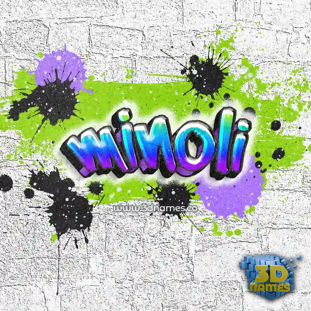 minoli in Graffiti Grunge style - 3D name wallpaper