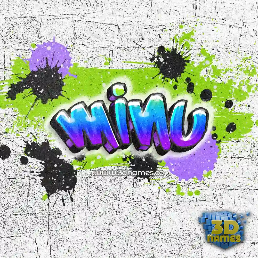 minu in Graffiti Grunge style - 3D name wallpaper
