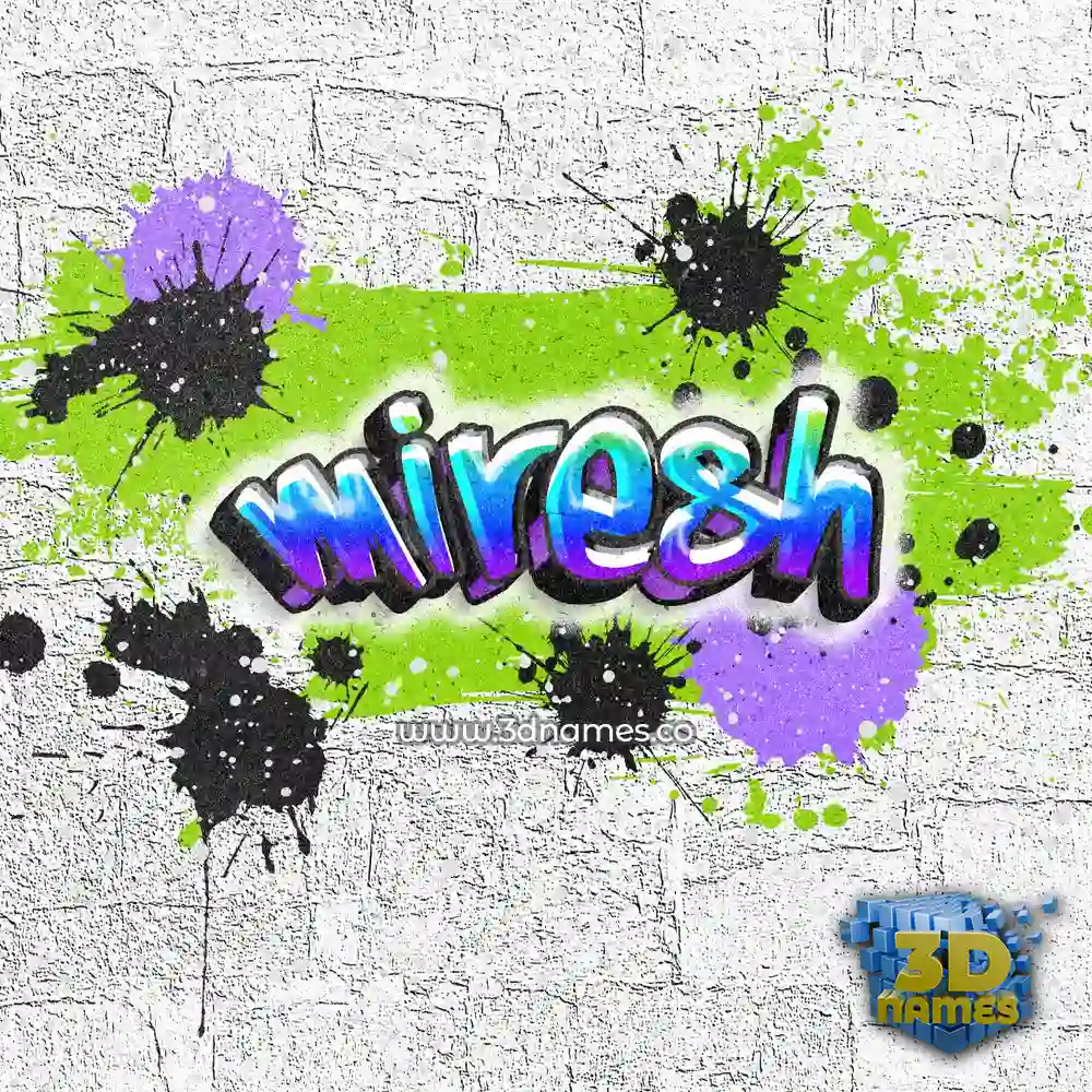 miresh in Graffiti Grunge style - 3D name wallpaper