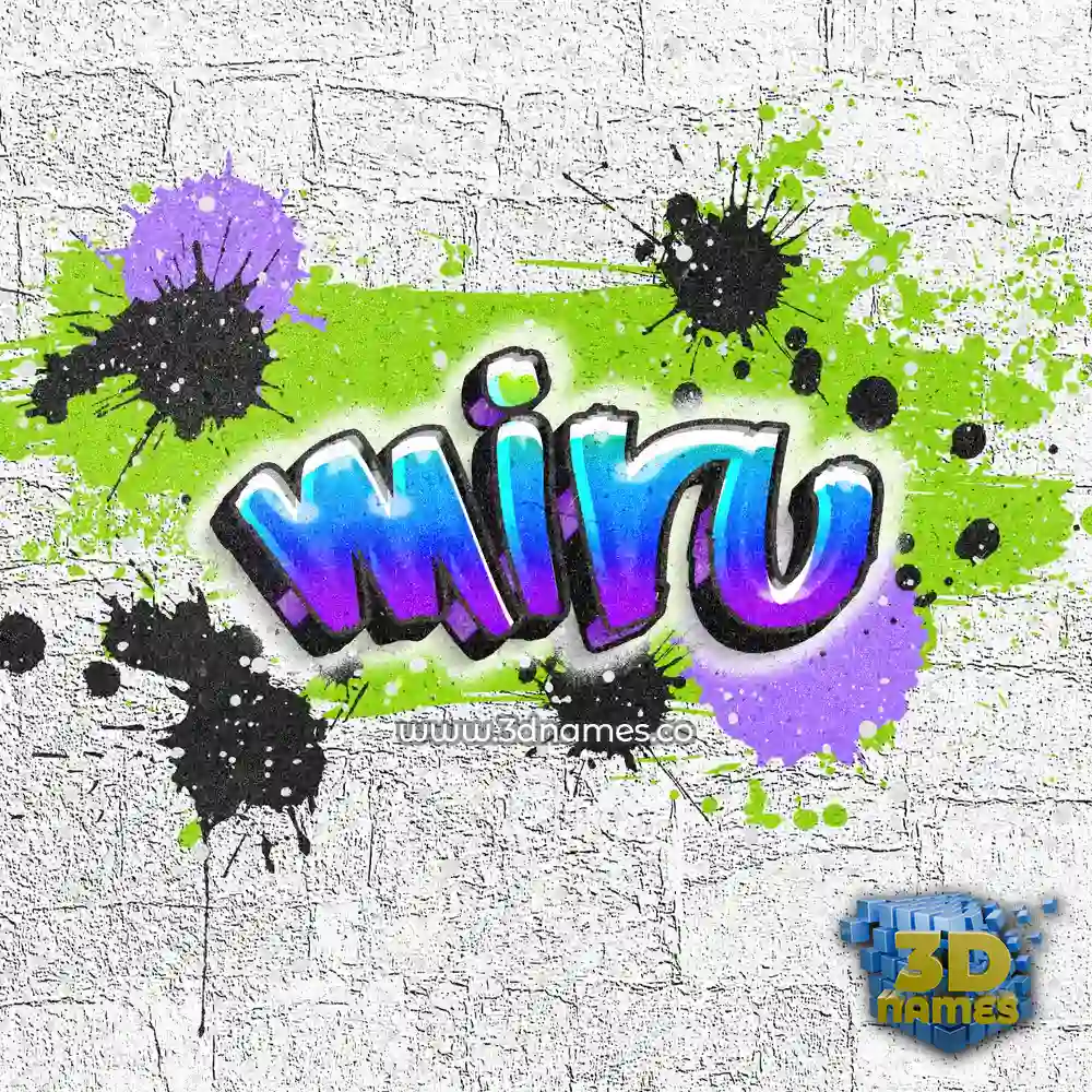 miru in Graffiti Grunge style - 3D name wallpaper