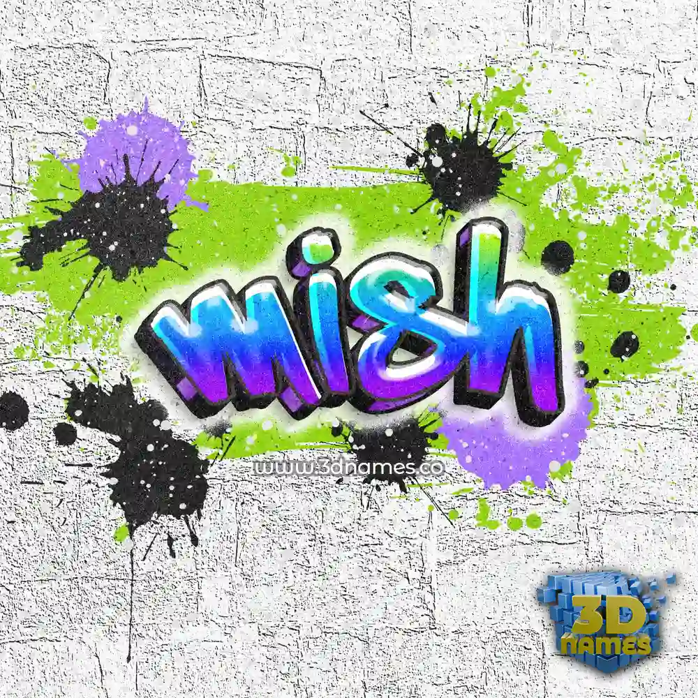 mish in Graffiti Grunge style - 3D name wallpaper