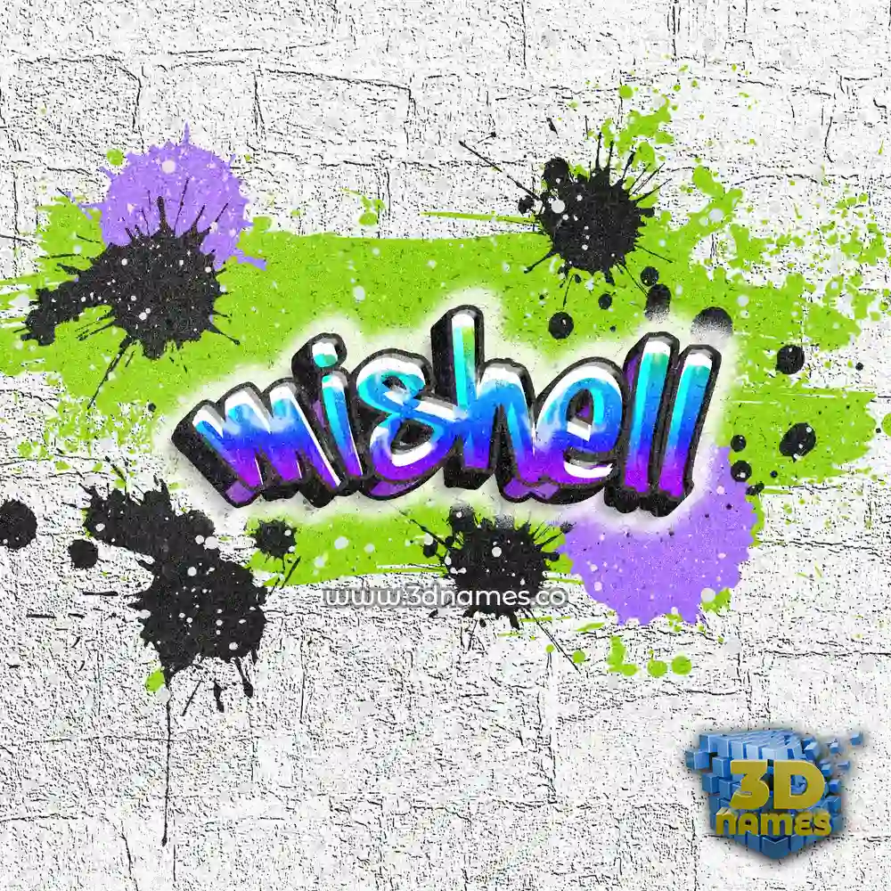 mishell in Graffiti Grunge style - 3D name wallpaper
