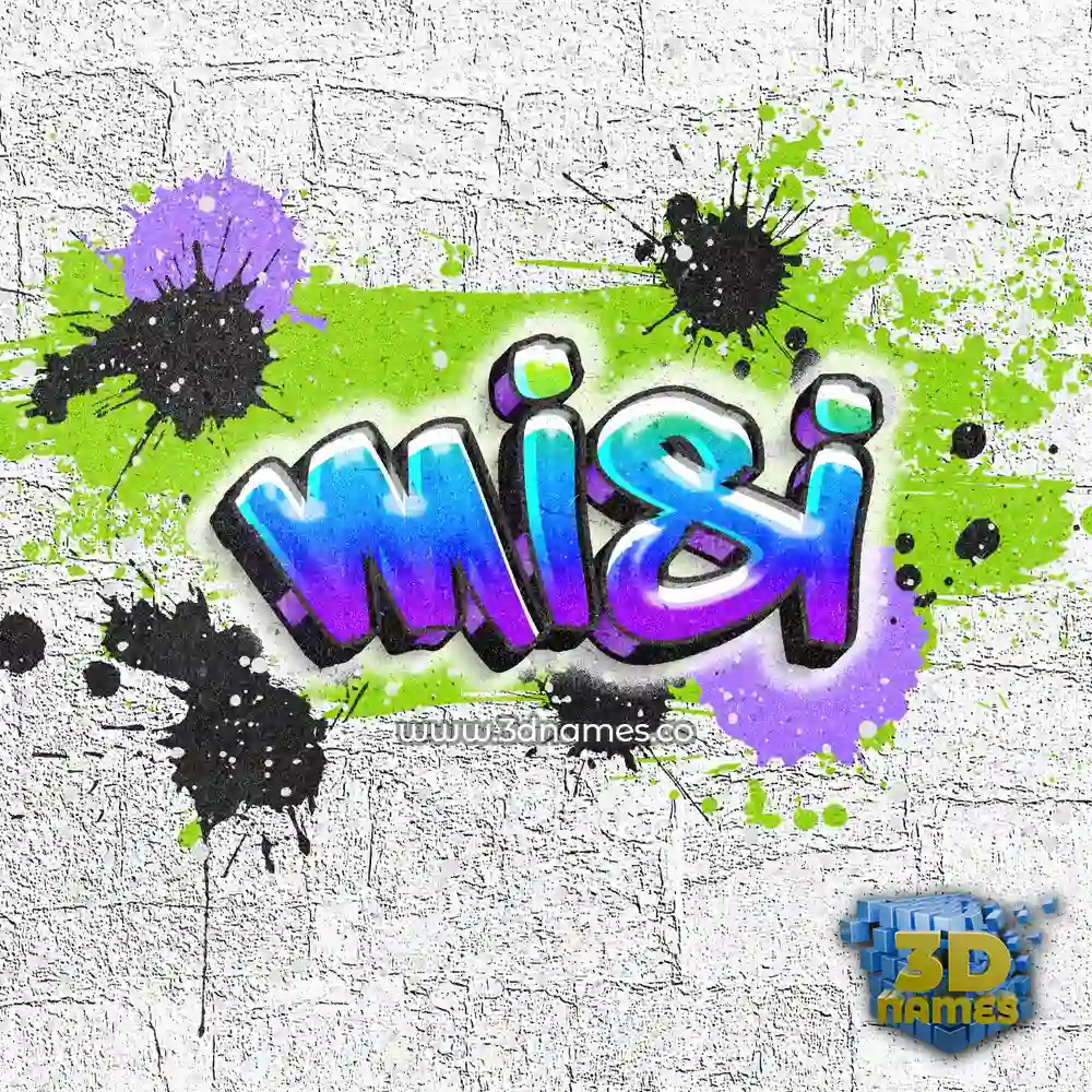 misi in Graffiti Grunge style - 3D name wallpaper