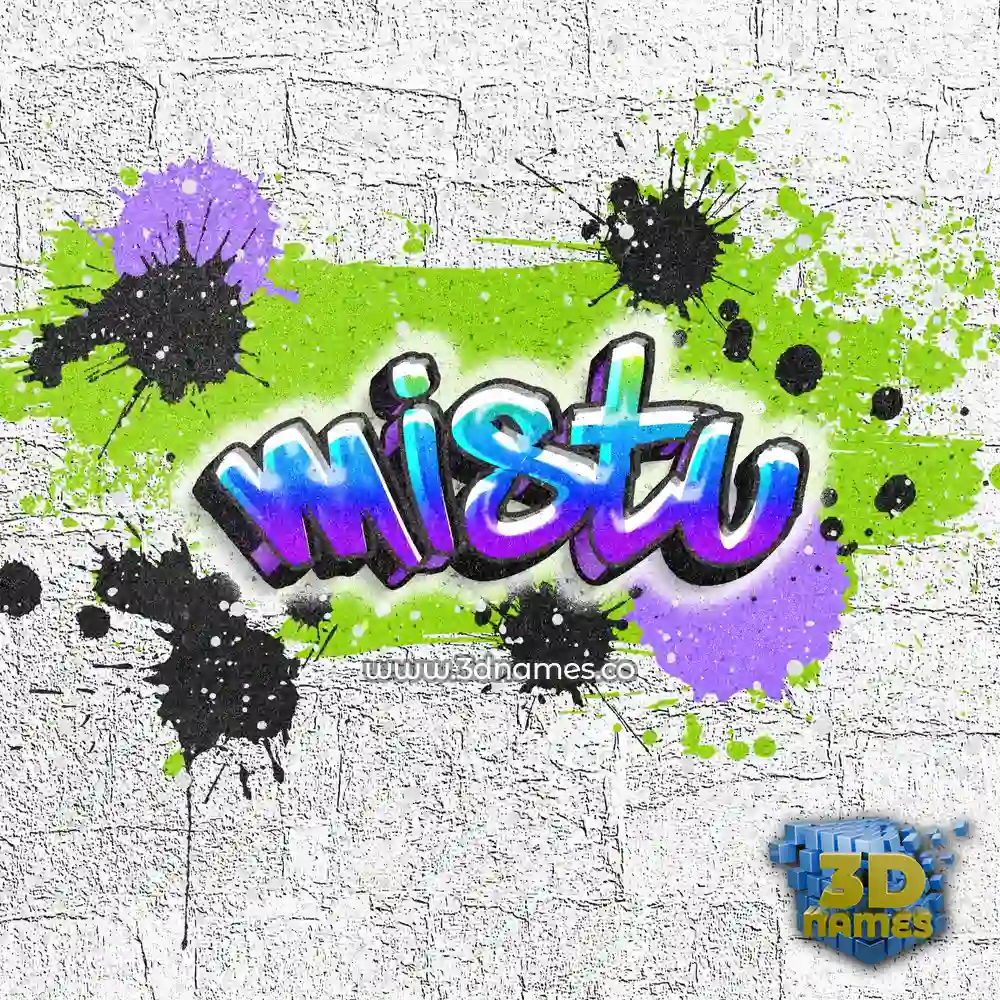 mistu in Graffiti Grunge style - 3D name wallpaper