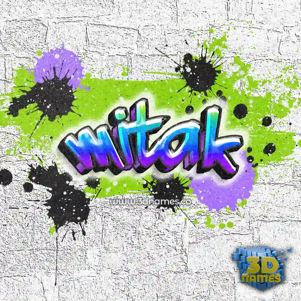 mitak in Graffiti Grunge style - 3D name wallpaper