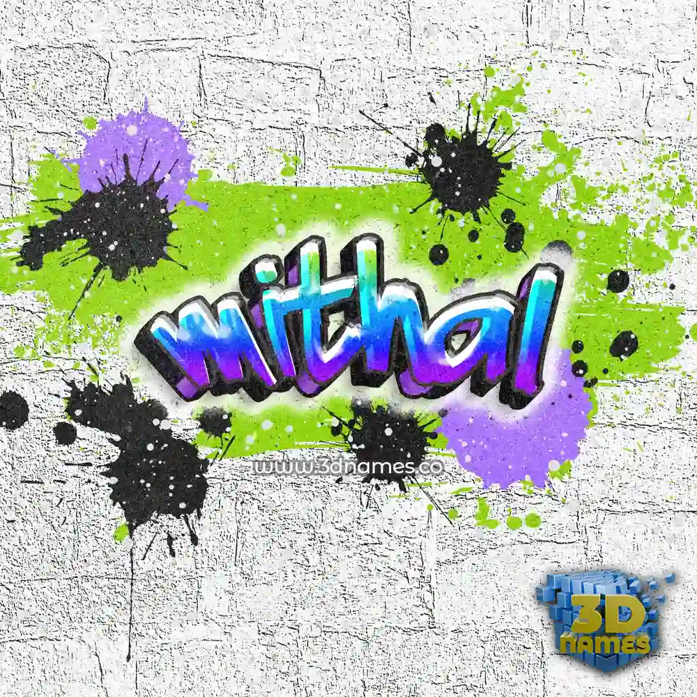mithal in Graffiti Grunge style - 3D name wallpaper