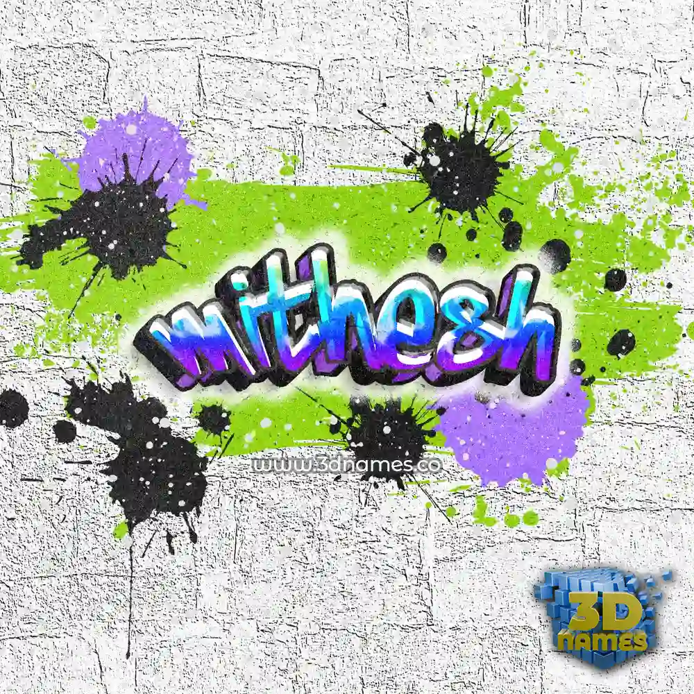 mithesh in Graffiti Grunge style - 3D name wallpaper