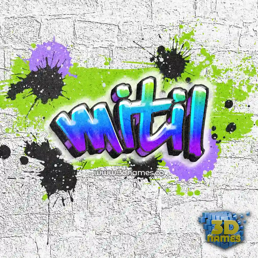 mitil in Graffiti Grunge style - 3D name wallpaper