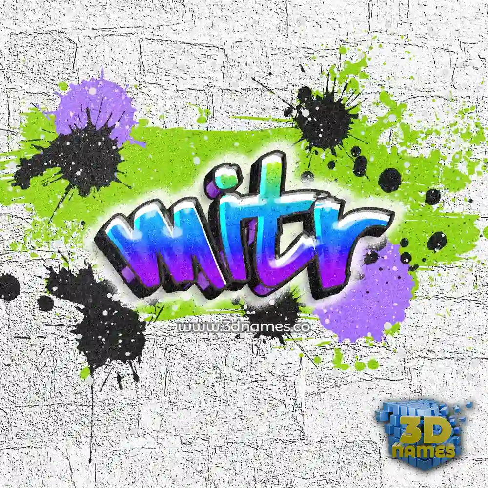 mitr in Graffiti Grunge style - 3D name wallpaper