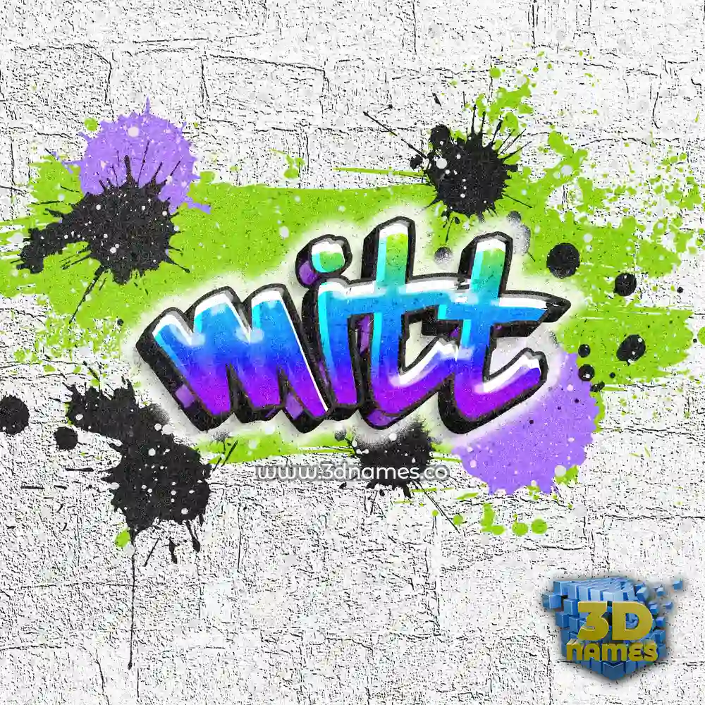 mitt in Graffiti Grunge style - 3D name wallpaper