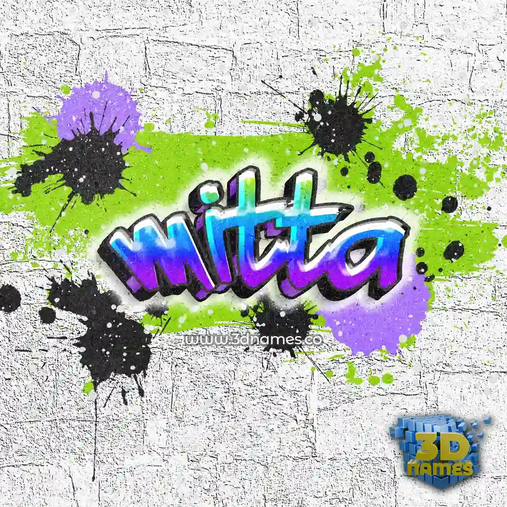 mitta in Graffiti Grunge style - 3D name wallpaper