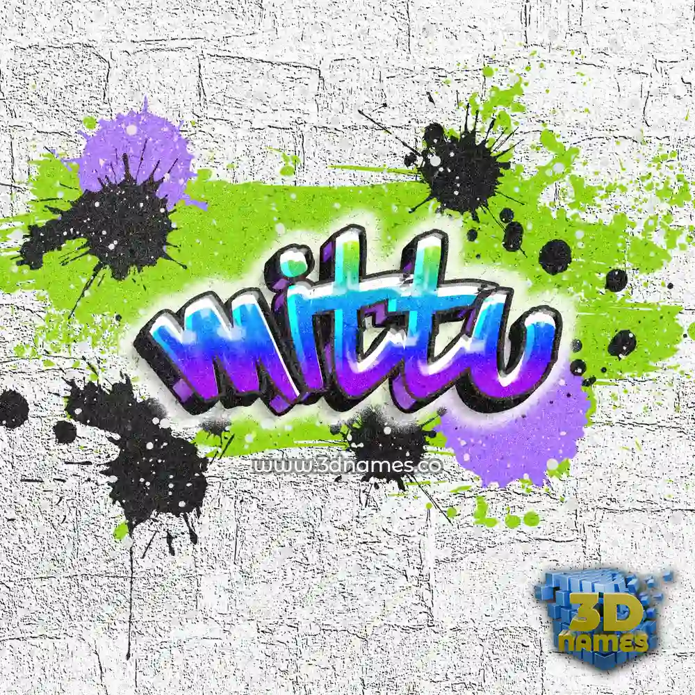 mittu in Graffiti Grunge style - 3D name wallpaper