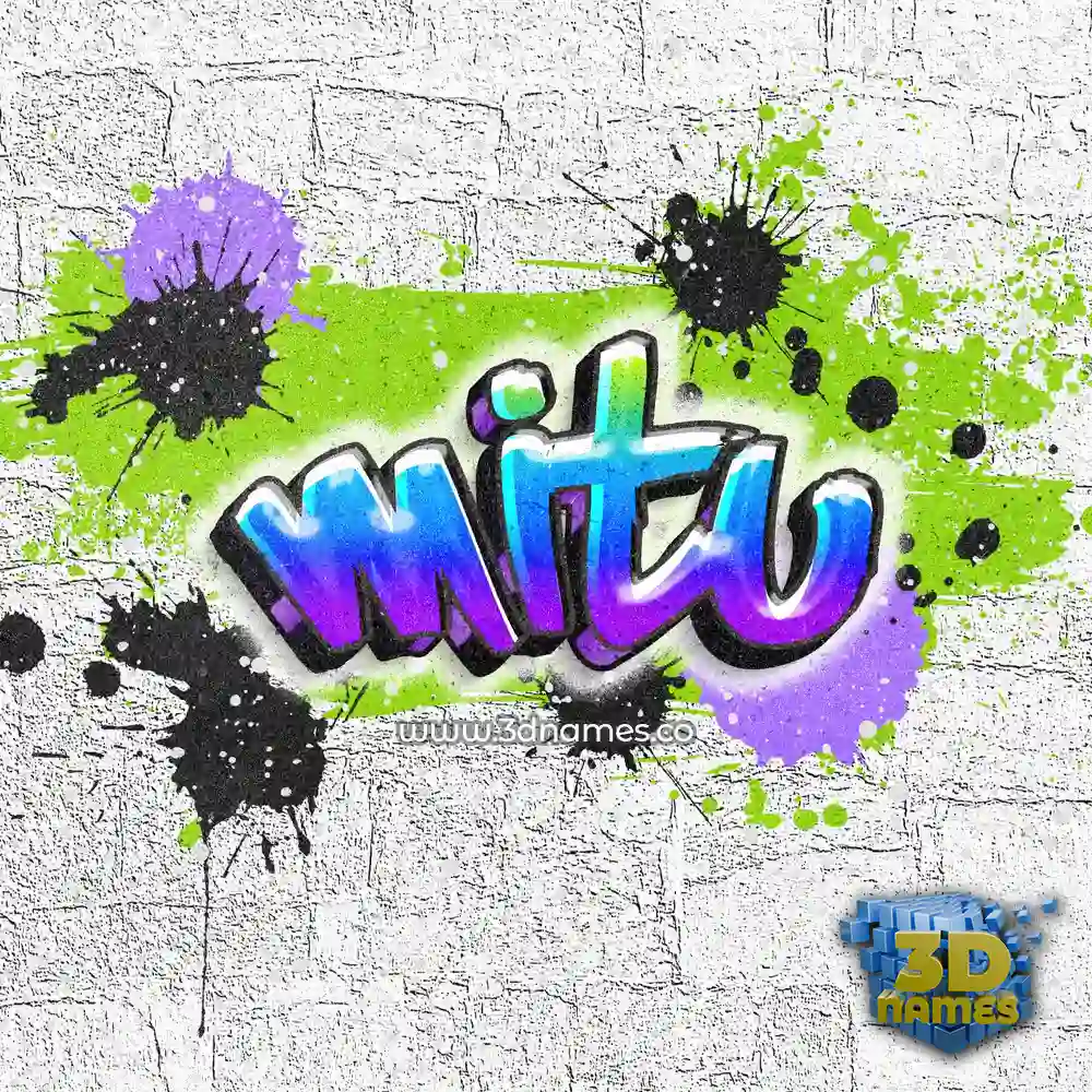 mitu in Graffiti Grunge style - 3D name wallpaper