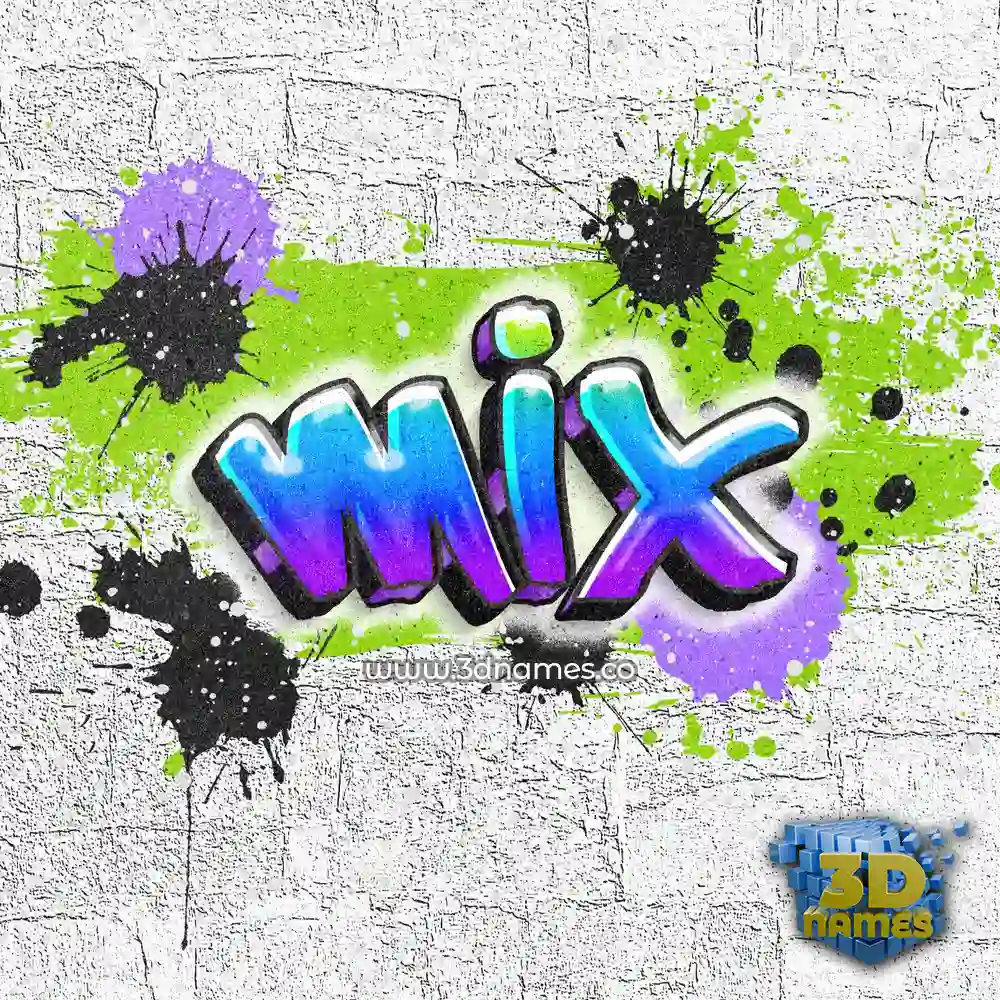 mix in Graffiti Grunge style - 3D name wallpaper