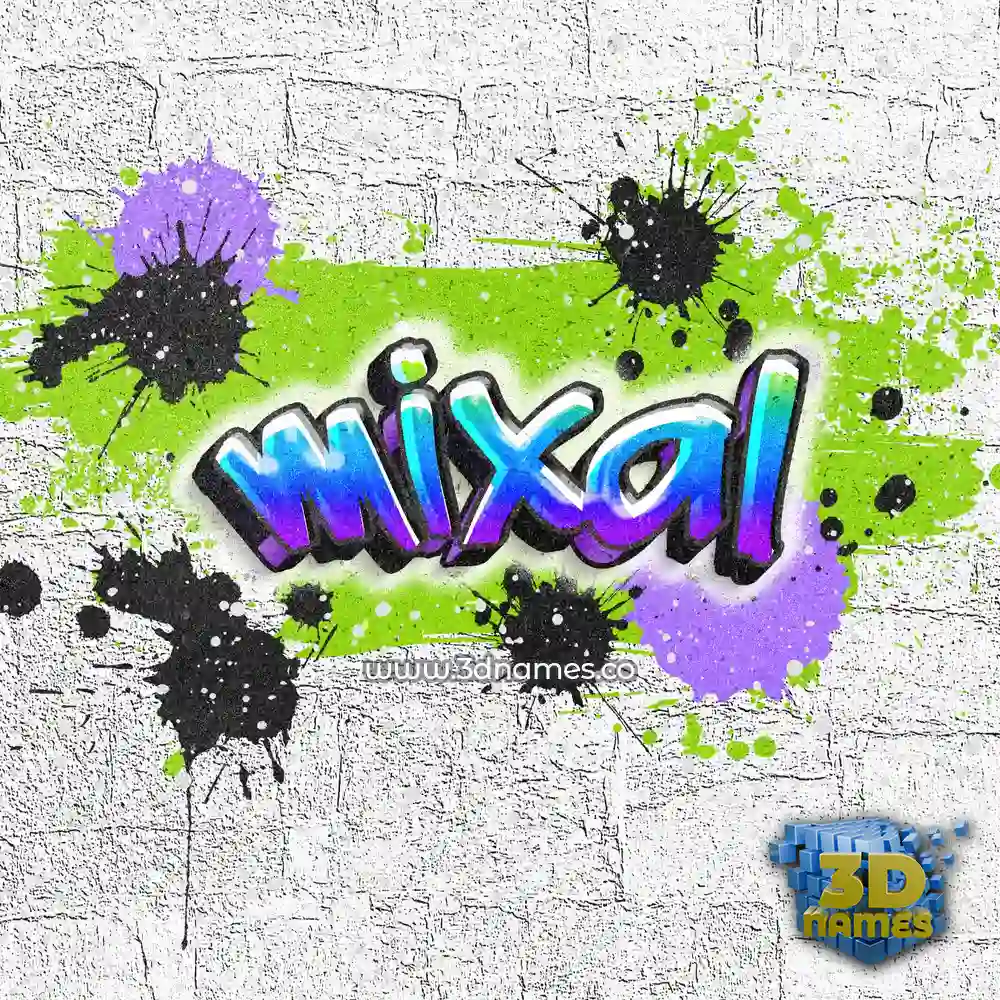 mixal in Graffiti Grunge style - 3D name wallpaper