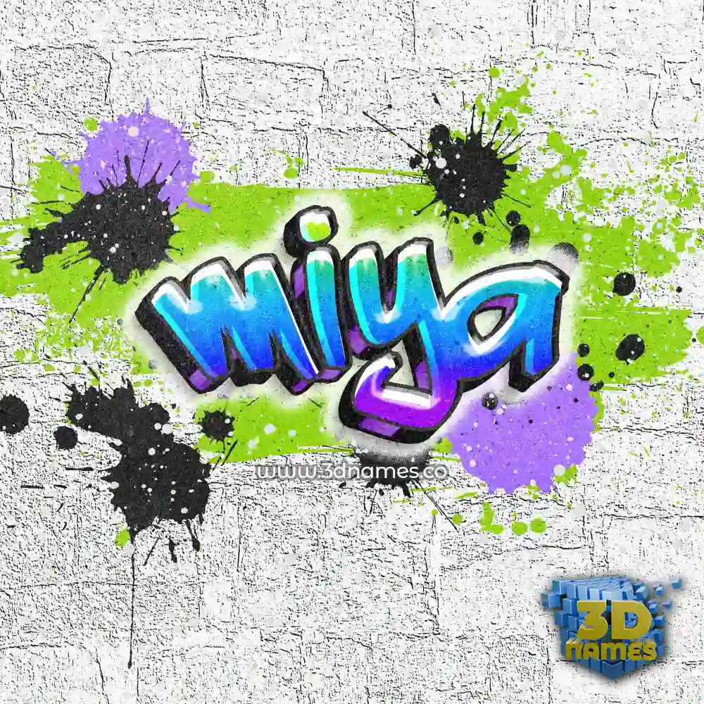 miya in Graffiti Grunge style - 3D name wallpaper