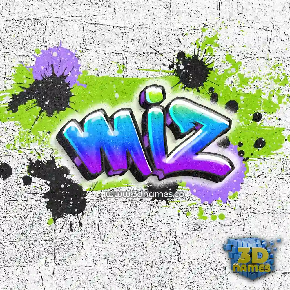 miz in Graffiti Grunge style - 3D name wallpaper
