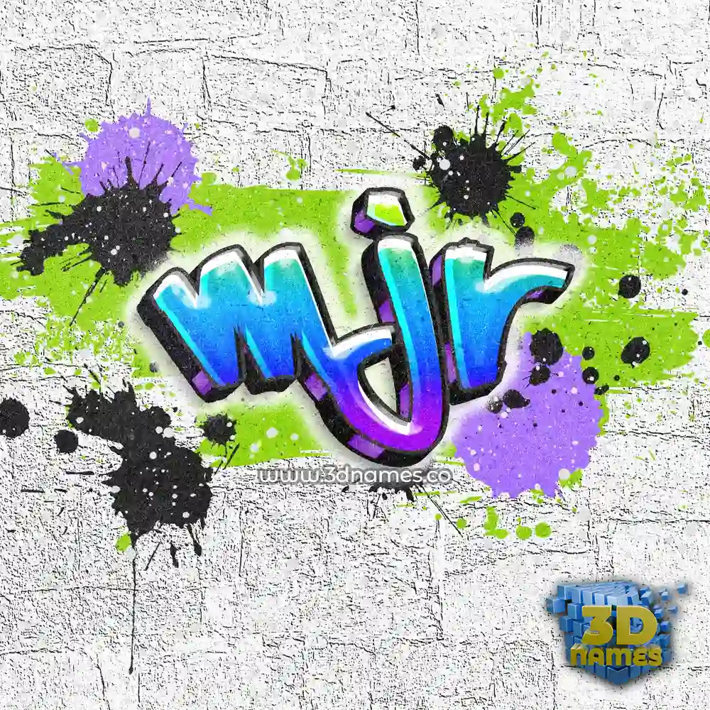 mjr in Graffiti Grunge style - 3D name wallpaper