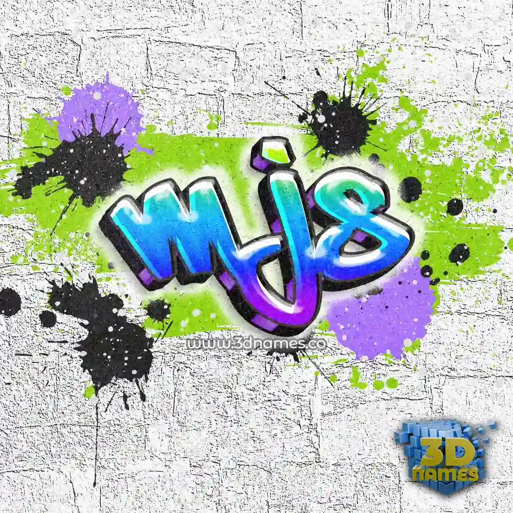 mjs in Graffiti Grunge style - 3D name wallpaper