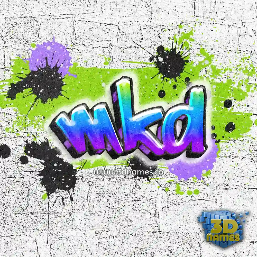 mkd in Graffiti Grunge style - 3D name wallpaper