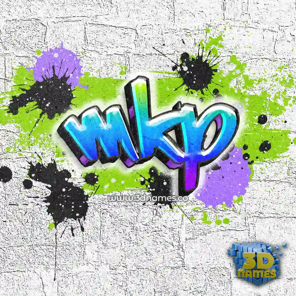 mkp in Graffiti Grunge style - 3D name wallpaper