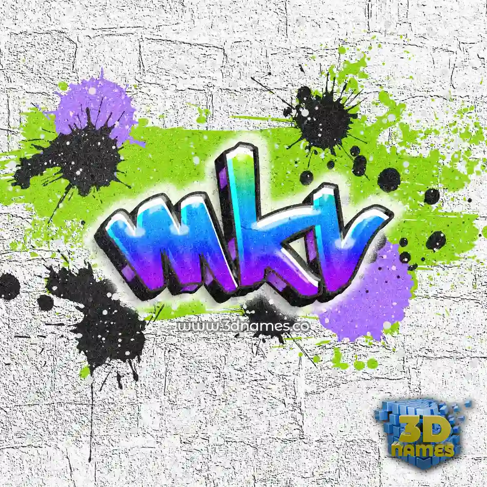 mkv in Graffiti Grunge style - 3D name wallpaper
