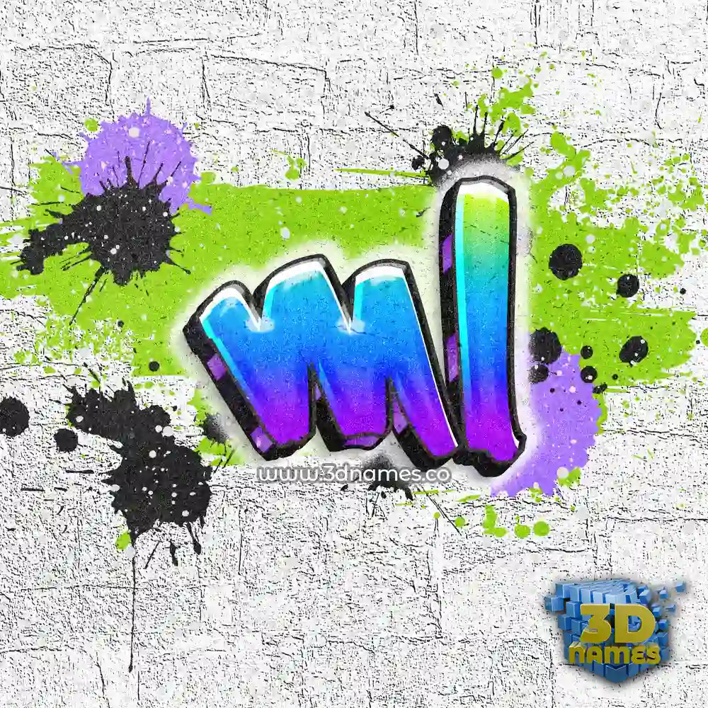 ml in Graffiti Grunge style - 3D name wallpaper