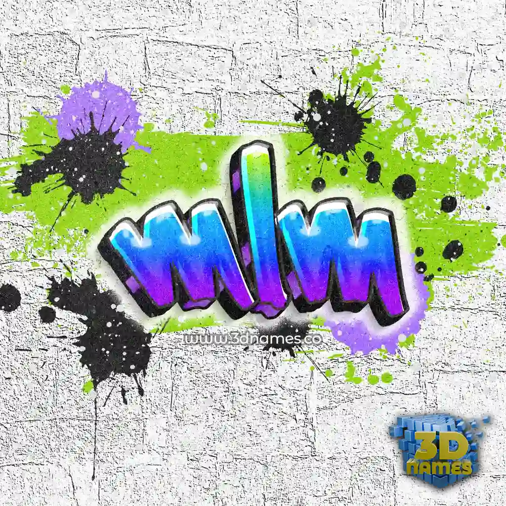mlm in Graffiti Grunge style - 3D name wallpaper
