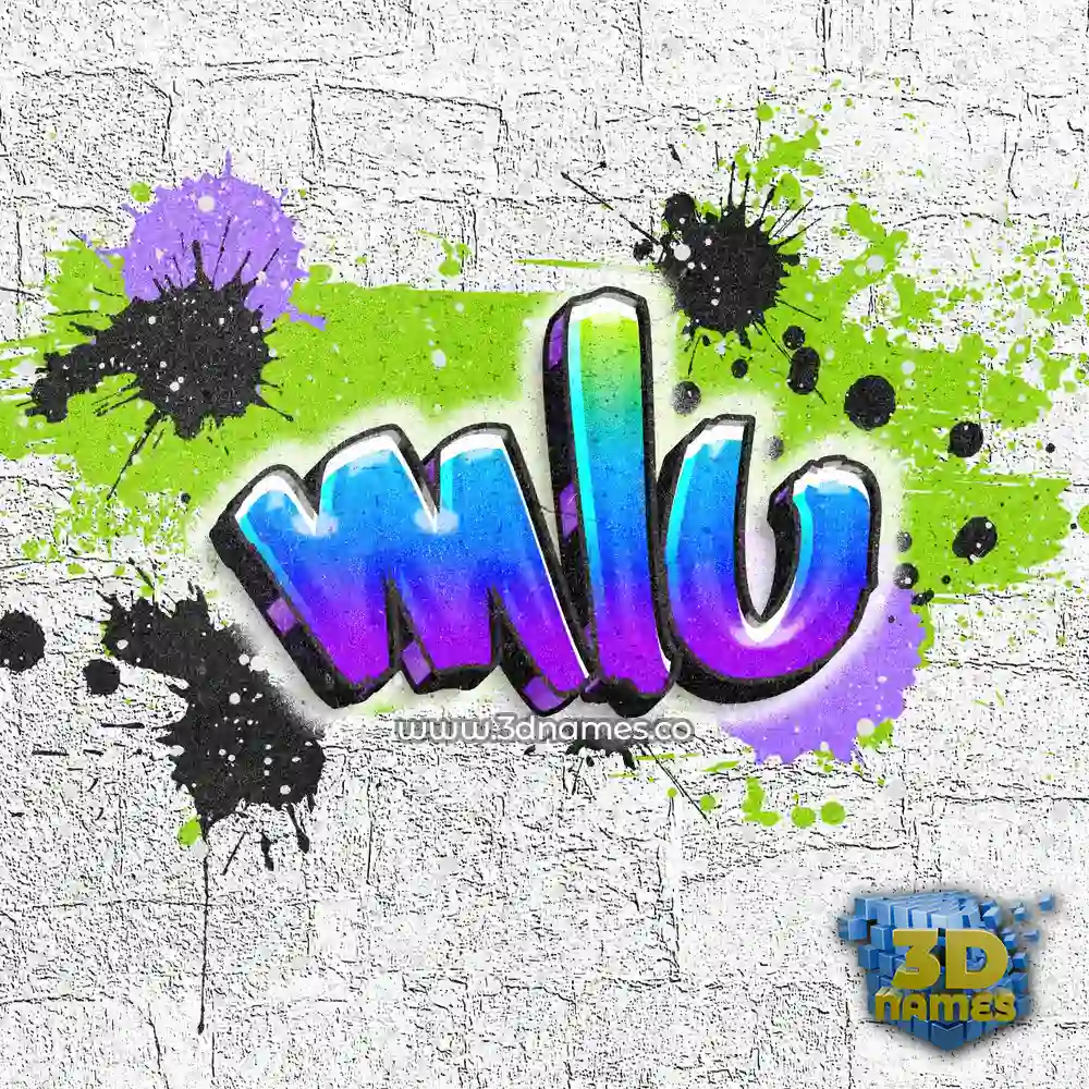 mlu in Graffiti Grunge style - 3D name wallpaper