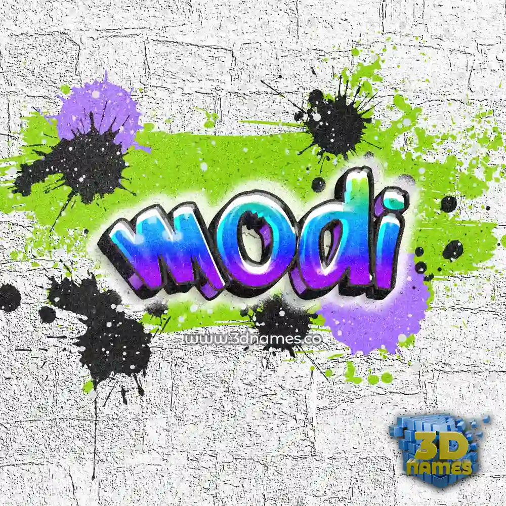 modi in Graffiti Grunge style - 3D name wallpaper
