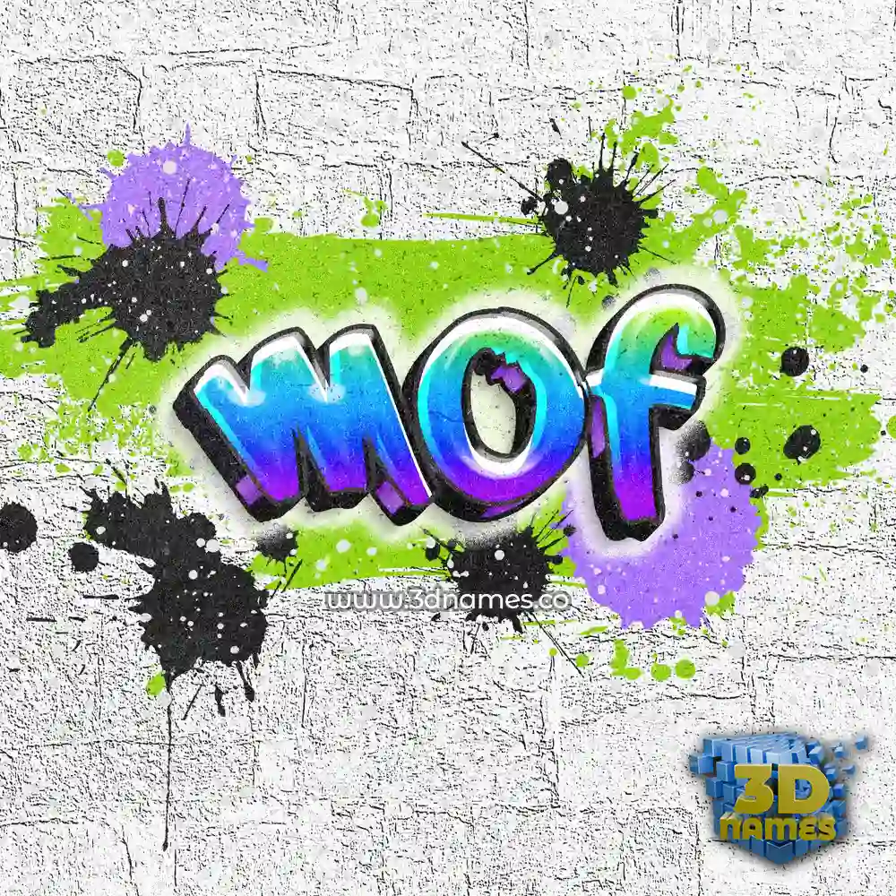 mof in Graffiti Grunge style - 3D name wallpaper