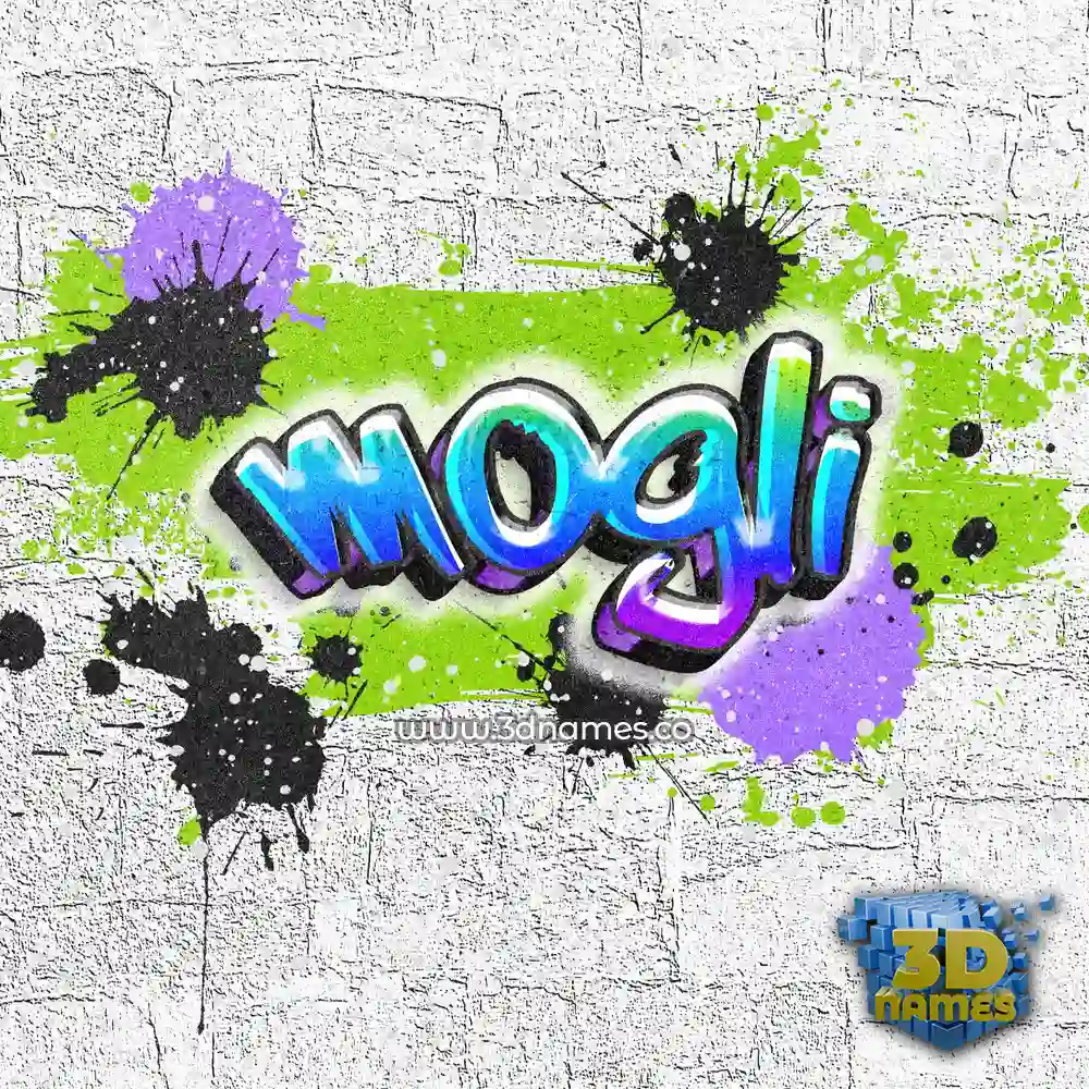 mogli in Graffiti Grunge style - 3D name wallpaper