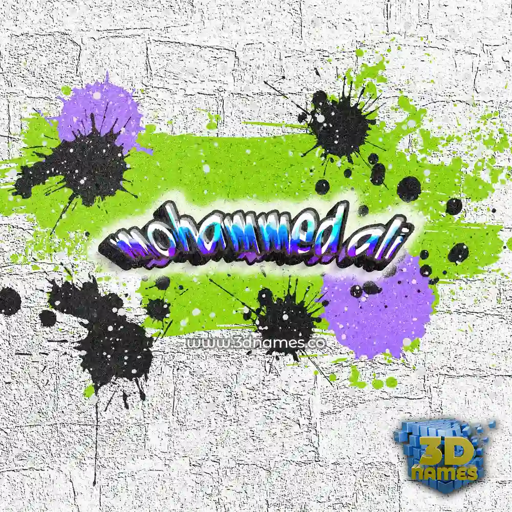 mohammed ali in Graffiti Grunge style - 3D name wallpaper