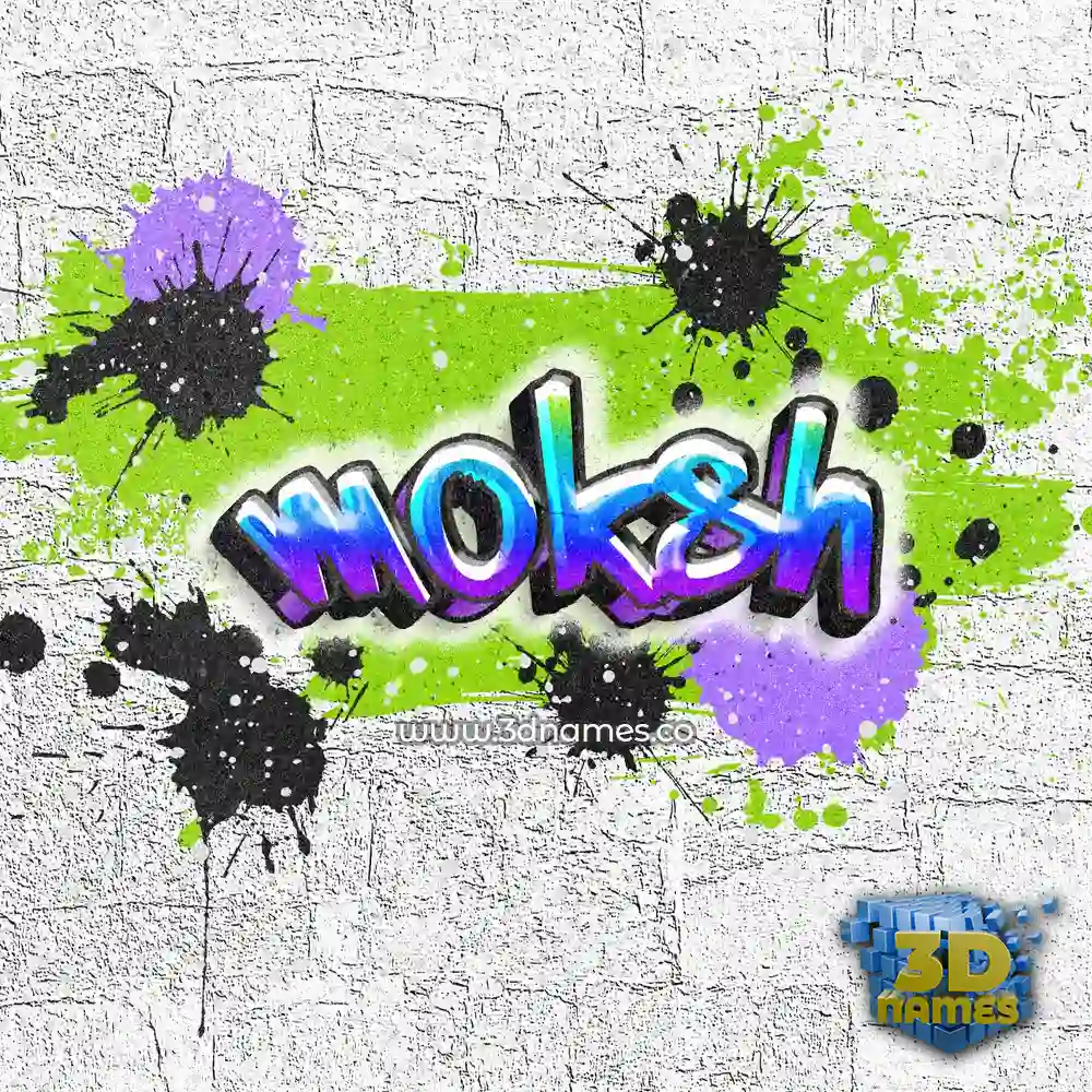 moksh in Graffiti Grunge style - 3D name wallpaper