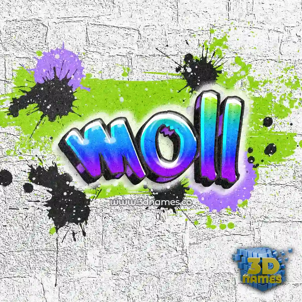 moll in Graffiti Grunge style - 3D name wallpaper