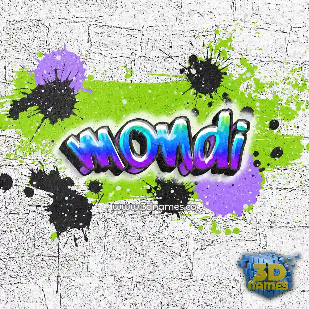 mondi in Graffiti Grunge style - 3D name wallpaper