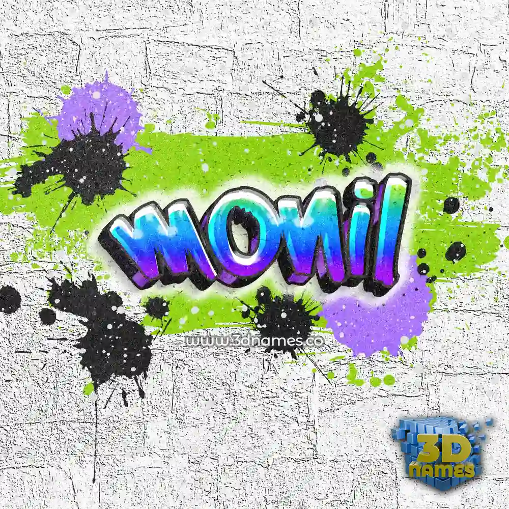 monil in Graffiti Grunge style - 3D name wallpaper