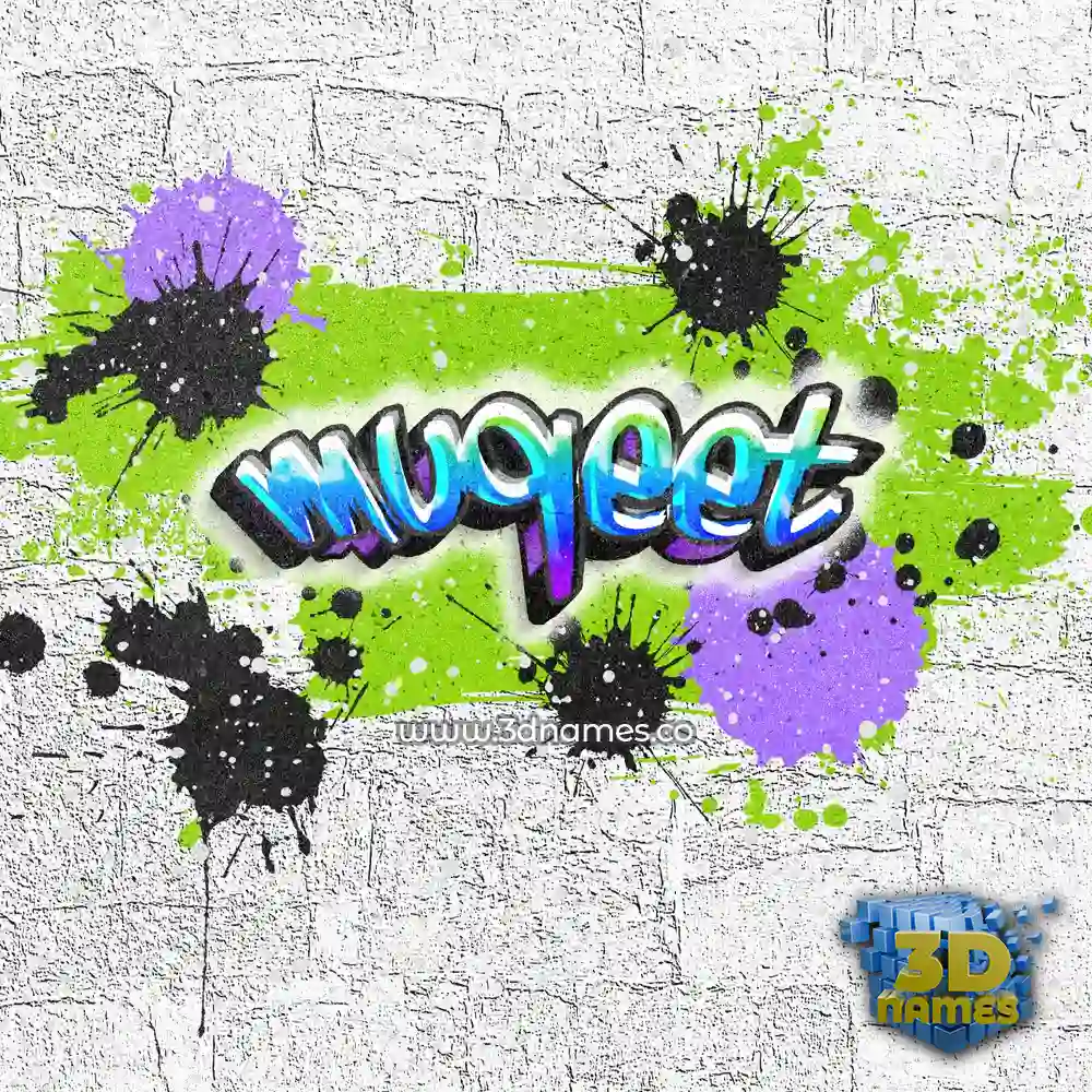 muqeet in Graffiti Grunge style - 3D name wallpaper